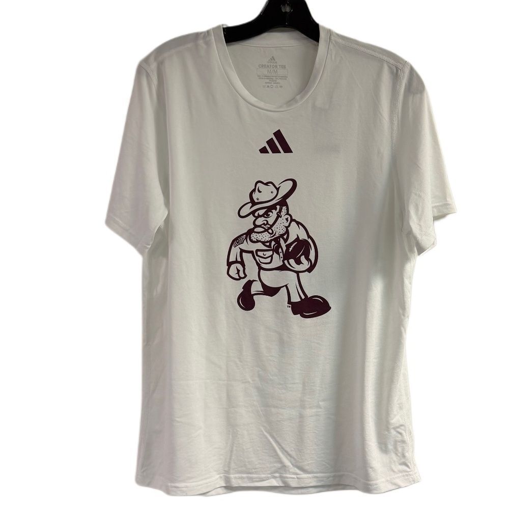 MWT Adidas Texas A&M Ol Sarge Mascot Aeroready T-Shirt Size M
